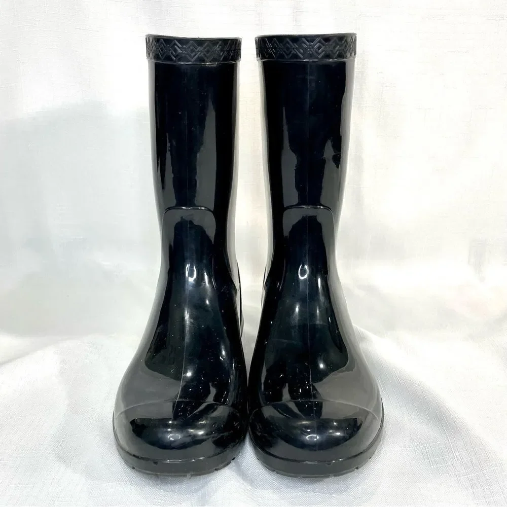 Ugg Rain Boot Black Shiny Size 2